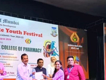 Consolation Prize in the Preliminary Round of the Elocution Competition at the University of Mumbai Youth Festival