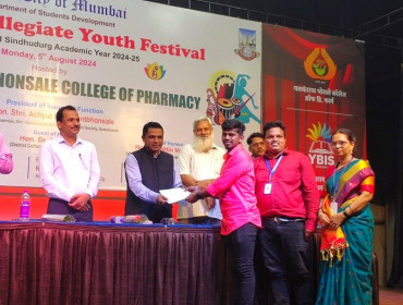 Consolation Prize in the Preliminary Round to Viraj Sawant of the Elocution Competition at the University of Mumbai Youth Festival